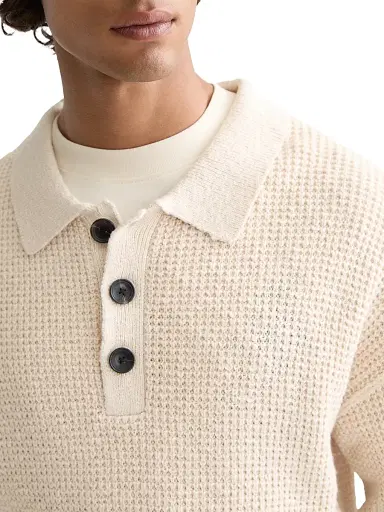 Scotch & Soda Men's Waffle Stitch Polo Sweater | Thumbnail 5 Scotch & Soda Men's Waffle Stitch Polo Sweater | Thumbnail 5