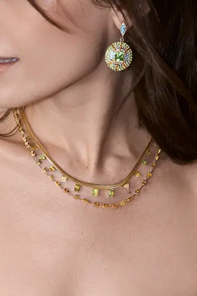 MEREDITH YOUNG Sapphire Mossy Way Medallion Earrings | Thumbnail 2 MEREDITH YOUNG Sapphire Mossy Way Medallion Earrings | Thumbnail 2