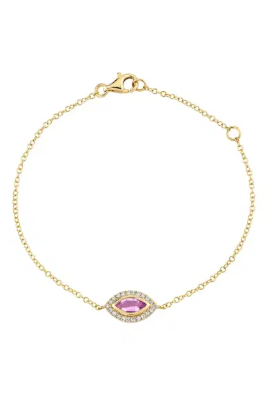 SHAY JEWELRY Pink Sapphire Diamond Evil Eye Bracelet | Thumbnail 1 SHAY JEWELRY Pink Sapphire Diamond Evil Eye Bracelet | Thumbnail 1