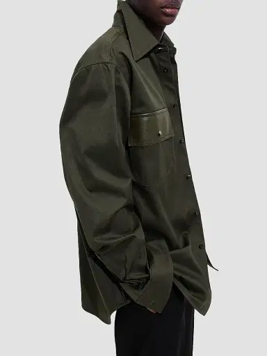 Bottega Veneta Men's Light Cotton Gabardine Shirt | Thumbnail 3 Bottega Veneta Men's Light Cotton Gabardine Shirt | Thumbnail 3