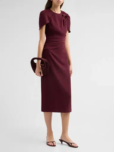 BADGLEY MISCHKA Women's Knotted Cape-Sleeve Cocktail Dress | Thumbnail 4 BADGLEY MISCHKA Women's Knotted Cape-Sleeve Cocktail Dress | Thumbnail 4