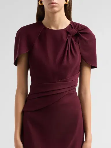 BADGLEY MISCHKA Women's Knotted Cape-Sleeve Cocktail Dress | Thumbnail 5 BADGLEY MISCHKA Women's Knotted Cape-Sleeve Cocktail Dress | Thumbnail 5
