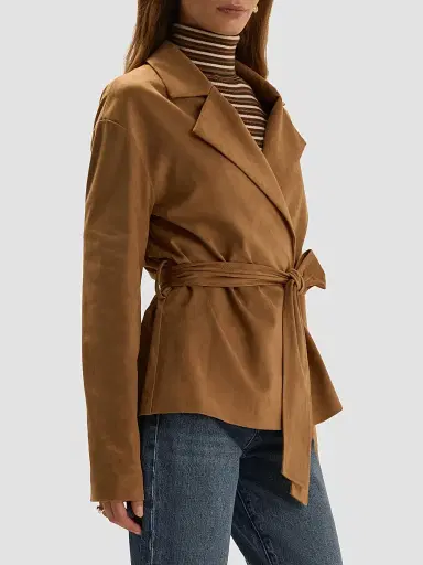 Favorite Daughter Women's The Marina Faux Suede Wrap Coat | Thumbnail 5 Favorite Daughter Women's The Marina Faux Suede Wrap Coat | Thumbnail 5