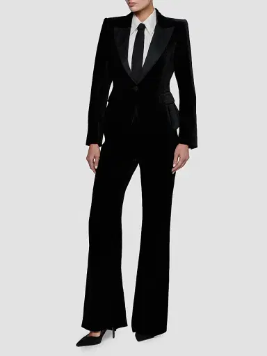 L'Agence Women's Philippa Strong-Shoulder Tuxedo Blazer | Thumbnail 2 L'Agence Women's Philippa Strong-Shoulder Tuxedo Blazer | Thumbnail 2