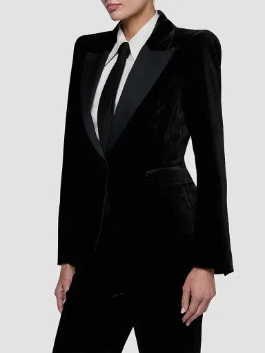 L'Agence Women's Philippa Strong-Shoulder Tuxedo Blazer | Thumbnail 5 L'Agence Women's Philippa Strong-Shoulder Tuxedo Blazer | Thumbnail 5