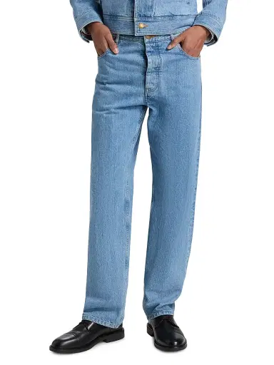 Thom Browne Men's Washed Selvedge Denim Straight-Leg Jeans | Thumbnail 3 Thom Browne Men's Washed Selvedge Denim Straight-Leg Jeans | Thumbnail 3
