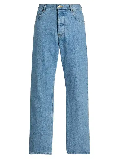 Thom Browne Men's Washed Selvedge Denim Straight-Leg Jeans | Thumbnail 1 Thom Browne Men's Washed Selvedge Denim Straight-Leg Jeans | Thumbnail 1