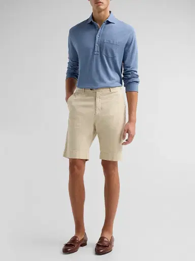 Ralph Lauren Purple Label Men's Soft Cotton Long-Sleeve Polo Shirt | Thumbnail 2 Ralph Lauren Purple Label Men's Soft Cotton Long-Sleeve Polo Shirt | Thumbnail 2