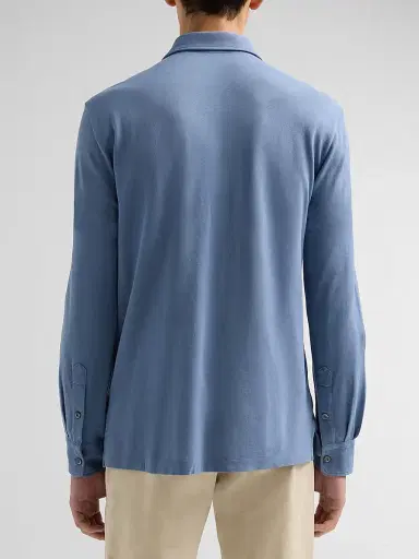 Ralph Lauren Purple Label Men's Soft Cotton Long-Sleeve Polo Shirt | Thumbnail 3 Ralph Lauren Purple Label Men's Soft Cotton Long-Sleeve Polo Shirt | Thumbnail 3