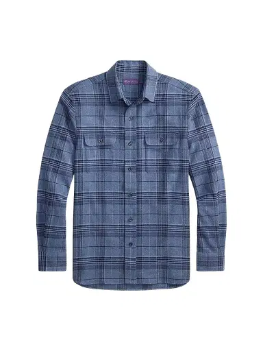 Ralph Lauren Purple Label Men's Blanket Plaid Cotton-Flannel Shirt | Thumbnail 1 Ralph Lauren Purple Label Men's Blanket Plaid Cotton-Flannel Shirt | Thumbnail 1