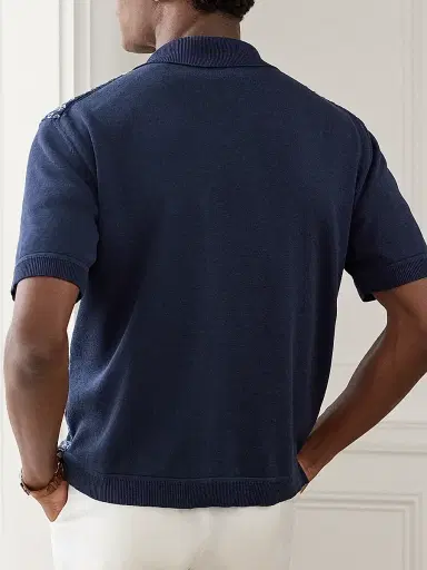 Ralph Lauren Purple Label Men's Camp-Collar Short-Sleeve Cardigan | Thumbnail 8 Ralph Lauren Purple Label Men's Camp-Collar Short-Sleeve Cardigan | Thumbnail 8