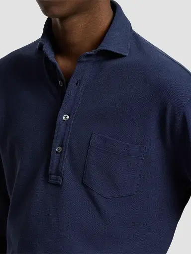 Ralph Lauren Purple Label Men's Soft Cotton Long-Sleeve Polo Shirt | Thumbnail 5 Ralph Lauren Purple Label Men's Soft Cotton Long-Sleeve Polo Shirt | Thumbnail 5