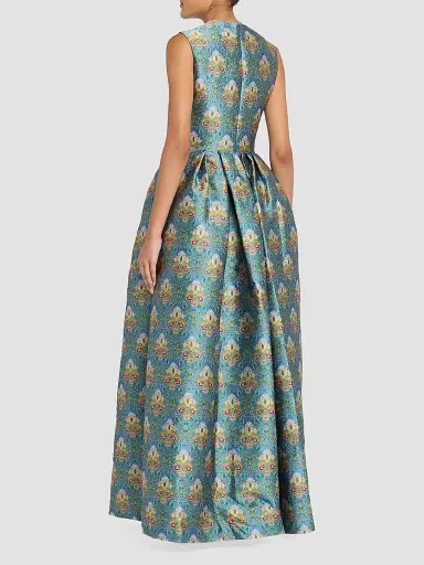 Reem Acra Women's Metallic Brocade Gown | Thumbnail 3 Reem Acra Women's Metallic Brocade Gown | Thumbnail 3