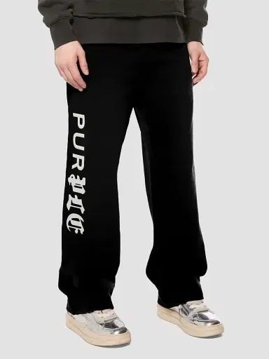 Purple Brand Men's Logo Cotton Fleece Straight-Leg Sweatpants | Thumbnail 3 Purple Brand Men's Logo Cotton Fleece Straight-Leg Sweatpants | Thumbnail 3
