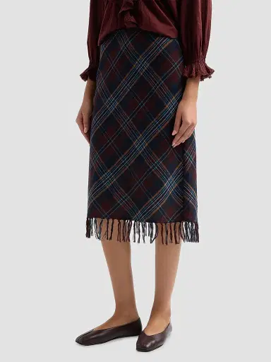 DÔEN Women's Elowette Knotted Fringe Midi Skirt | Thumbnail 4 DÔEN Women's Elowette Knotted Fringe Midi Skirt | Thumbnail 4