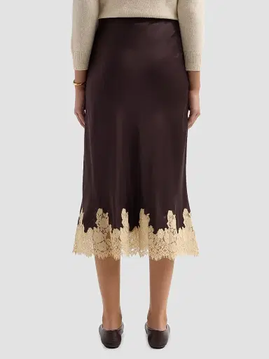 DÔEN Women's Elowen Bias-Cut Silk Midi Skirt | Thumbnail 3 DÔEN Women's Elowen Bias-Cut Silk Midi Skirt | Thumbnail 3