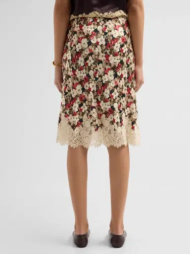 DÔEN Women's Elowette Lace-Trim Silk Skirt | Thumbnail 3 DÔEN Women's Elowette Lace-Trim Silk Skirt | Thumbnail 3