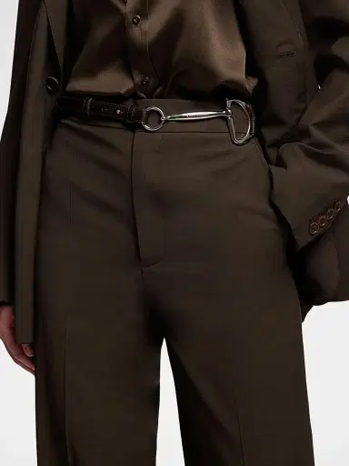 Ralph Lauren Collection Women's Bombé Leather Skinny Belt | Thumbnail 2 Ralph Lauren Collection Women's Bombé Leather Skinny Belt | Thumbnail 2