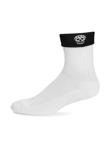 Alexander McQueen Men's Reversible Logo Mid-Calf Socks | Thumbnail 2 Alexander McQueen Men's Reversible Logo Mid-Calf Socks | Thumbnail 2