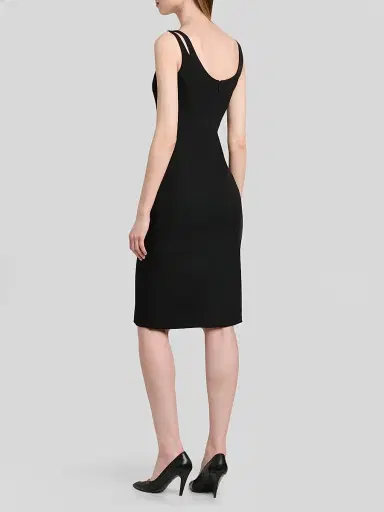 Versace Women's Medusa Button Wool Grain De Poudre Mini Dress | Thumbnail 3 Versace Women's Medusa Button Wool Grain De Poudre Mini Dress | Thumbnail 3