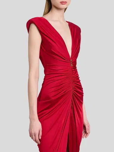 Versace Women's Ruched Liquid Jersey Cocktail Dress | Thumbnail 5 Versace Women's Ruched Liquid Jersey Cocktail Dress | Thumbnail 5