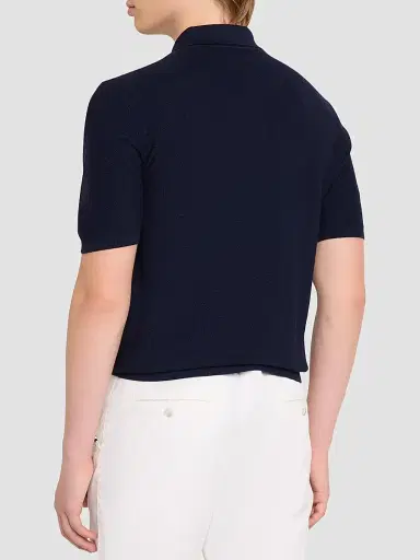 Isaia Men's Wool-Silk-Cashmere Polo Shirt | Thumbnail 3 Isaia Men's Wool-Silk-Cashmere Polo Shirt | Thumbnail 3