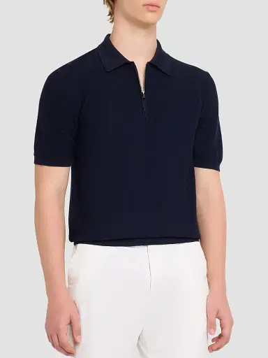 Isaia Men's Wool-Silk-Cashmere Polo Shirt | Thumbnail 4 Isaia Men's Wool-Silk-Cashmere Polo Shirt | Thumbnail 4