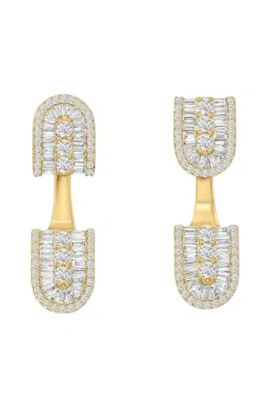 U LOS ANGELES Diamond Baguette U Floating Earrings | Thumbnail 1 U LOS ANGELES Diamond Baguette U Floating Earrings | Thumbnail 1