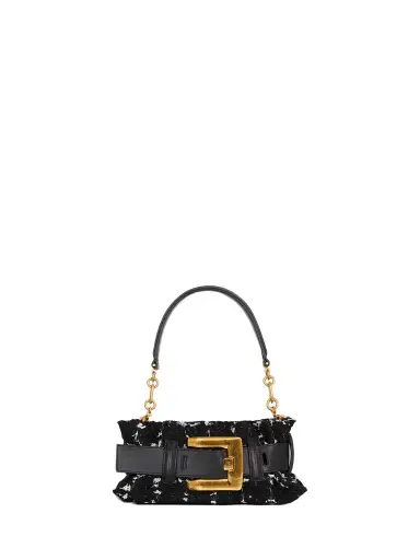Balmain Mini Anthem bag in smooth leather and tweed | Thumbnail 1 Balmain Mini Anthem bag in smooth leather and tweed | Thumbnail 1