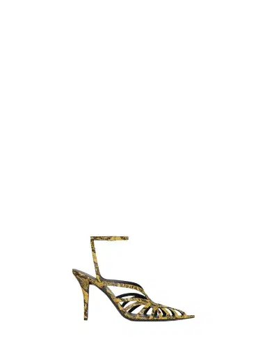 Balmain Python-effect leather Cage sandals | Thumbnail 1 Balmain Python-effect leather Cage sandals | Thumbnail 1