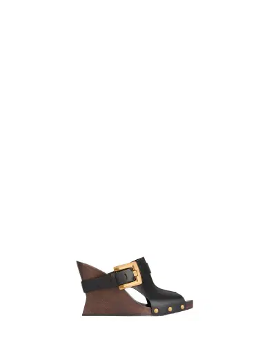 Balmain Anthem Wedge smooth leather mules | Thumbnail 1 Balmain Anthem Wedge smooth leather mules | Thumbnail 1