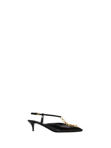 Balmain Sync chain kitten slingbacks in patent leather | Thumbnail 1 Balmain Sync chain kitten slingbacks in patent leather | Thumbnail 1