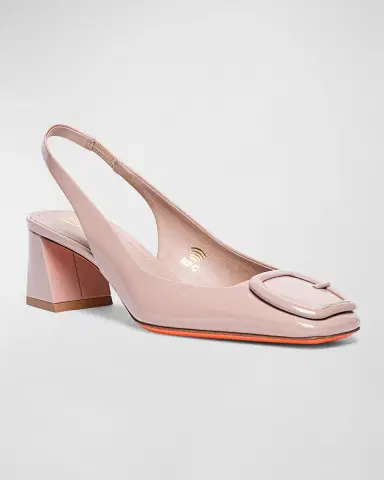 Santoni Lemon Patent Buckle Slingback Pumps | Thumbnail 3 Santoni Lemon Patent Buckle Slingback Pumps | Thumbnail 3