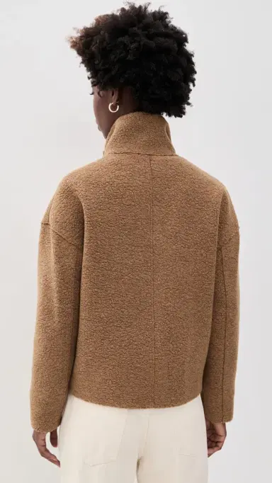 Harris Wharf London Cropped Funnel Boucle Jacket | Thumbnail 3 Harris Wharf London Cropped Funnel Boucle Jacket | Thumbnail 3