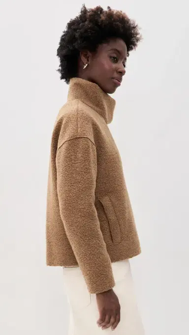 Harris Wharf London Cropped Funnel Boucle Jacket | Thumbnail 4 Harris Wharf London Cropped Funnel Boucle Jacket | Thumbnail 4