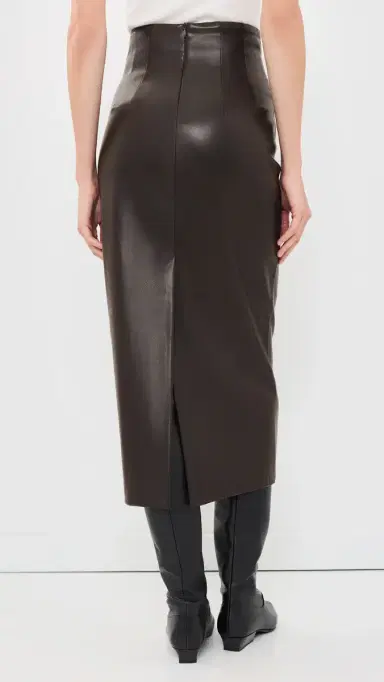ENZA COSTA Faux Leather High Waist Curve Skirt | Thumbnail 3 ENZA COSTA Faux Leather High Waist Curve Skirt | Thumbnail 3