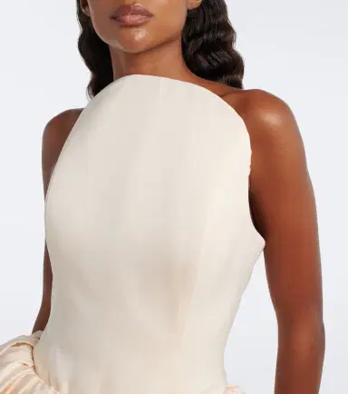 Magda Butrym Draped peplum cotton and silk midi dress | Thumbnail 2 Magda Butrym Draped peplum cotton and silk midi dress | Thumbnail 2