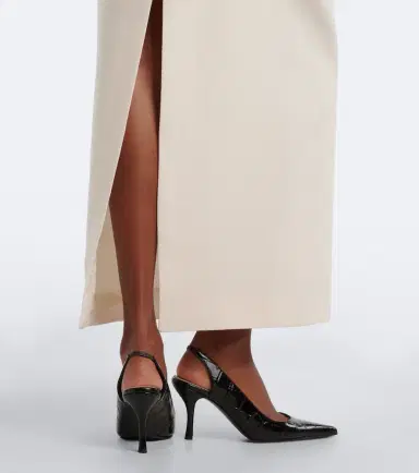 Magda Butrym Draped peplum cotton and silk midi dress | Thumbnail 3 Magda Butrym Draped peplum cotton and silk midi dress | Thumbnail 3