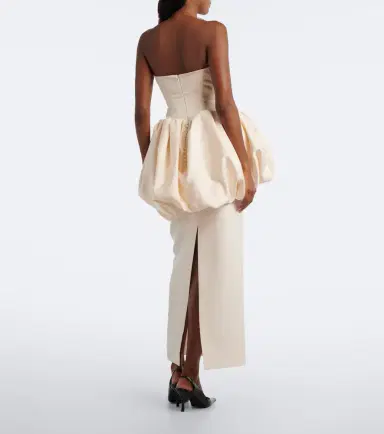 Magda Butrym Draped peplum cotton and silk midi dress | Thumbnail 5 Magda Butrym Draped peplum cotton and silk midi dress | Thumbnail 5