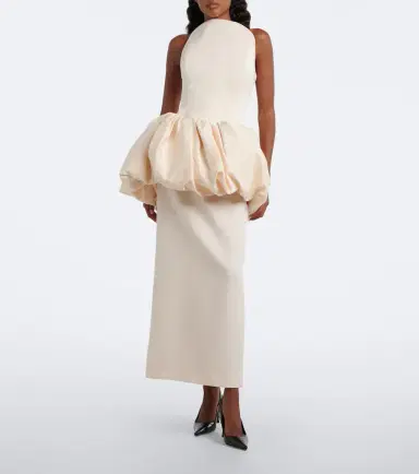 Magda Butrym Draped peplum cotton and silk midi dress | Thumbnail 6 Magda Butrym Draped peplum cotton and silk midi dress | Thumbnail 6