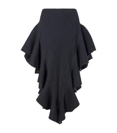 Alaïa Alaïa Ribbed-knit ruffled wool-blend midi skirt | Thumbnail 1 Alaïa Alaïa Ribbed-knit ruffled wool-blend midi skirt | Thumbnail 1