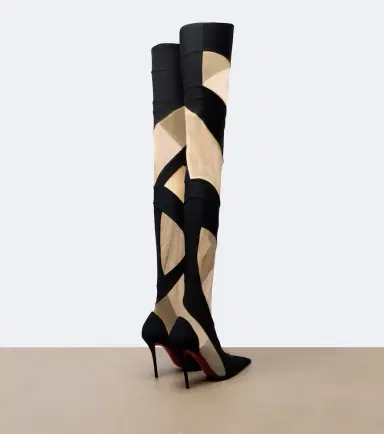 Christian Louboutin Zeetozee mesh-paneled over-the-knee boots | Thumbnail 3 Christian Louboutin Zeetozee mesh-paneled over-the-knee boots | Thumbnail 3