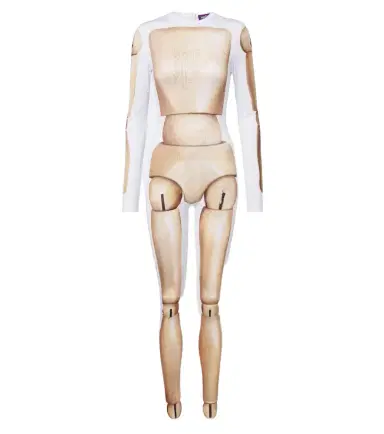 Jean Paul Gaultier Trompe l'ail jersey catsuit | Thumbnail 1 Jean Paul Gaultier Trompe l'ail jersey catsuit | Thumbnail 1
