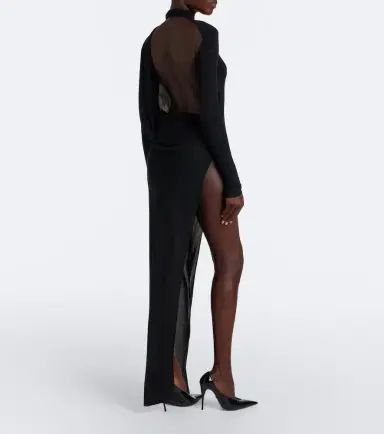 Gucci Open-back crêpe jersey maxi dress | Thumbnail 4 Gucci Open-back crêpe jersey maxi dress | Thumbnail 4