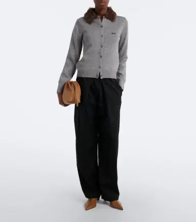 Loewe Double L ribbed-knit wool cardigan | Thumbnail 2 Loewe Double L ribbed-knit wool cardigan | Thumbnail 2