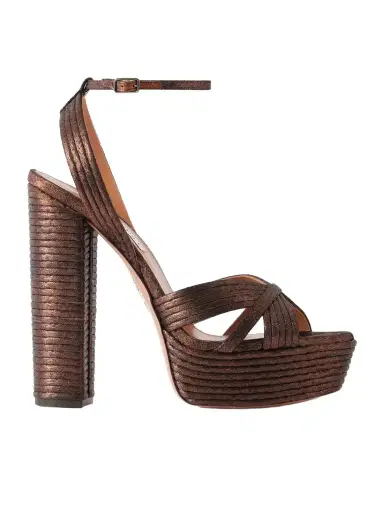 Aquazzura Sundance 140 Metallic Leather Sandals | Thumbnail 1 Aquazzura Sundance 140 Metallic Leather Sandals | Thumbnail 1