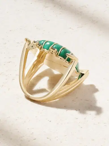 Yvonne Léon Crabe Coquillage 9-karat Gold, Malachite And Diamond Ring | Thumbnail 3 Yvonne Léon Crabe Coquillage 9-karat Gold, Malachite And Diamond Ring | Thumbnail 3