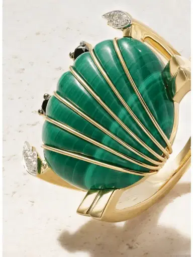 Yvonne Léon Crabe Coquillage 9-karat Gold, Malachite And Diamond Ring | Thumbnail 4 Yvonne Léon Crabe Coquillage 9-karat Gold, Malachite And Diamond Ring | Thumbnail 4