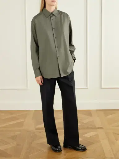 Auralee Wool And Cotton-blend Straight-leg Pants | Thumbnail 2 Auralee Wool And Cotton-blend Straight-leg Pants | Thumbnail 2