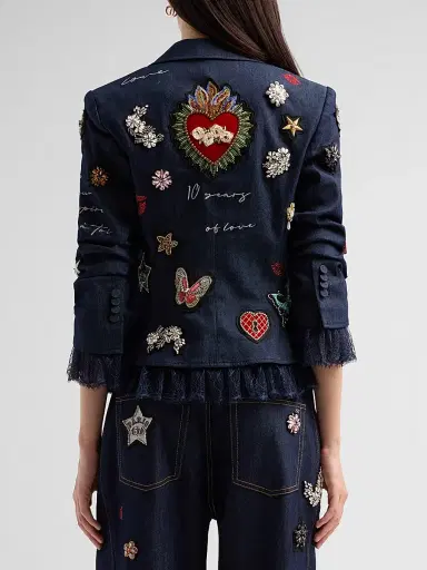 Cinq à Sept Women's Greatest Hits Le Petit Roxie Denim Jacket | Thumbnail 3 Cinq à Sept Women's Greatest Hits Le Petit Roxie Denim Jacket | Thumbnail 3